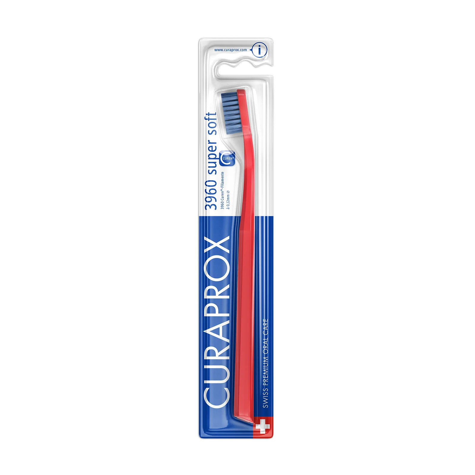 Furça manuale Curaprox CS 3960 Super Soft me 3,960 filamente Curen, për pastrim të butë dhe të dendur.