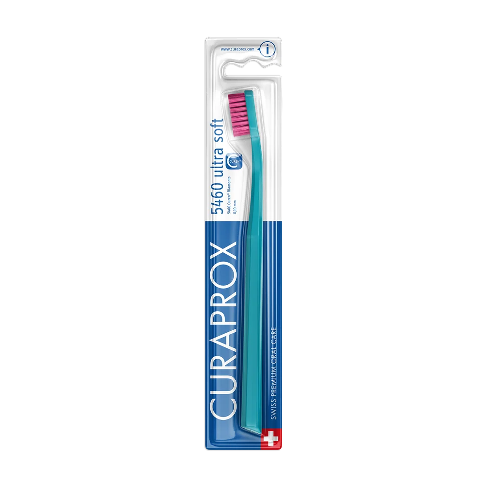 Furça manuale Curaprox CS 5460 Ultra Soft me 5,460 filamente Curen, për dhëmbë dhe mishra të ndjeshëm.