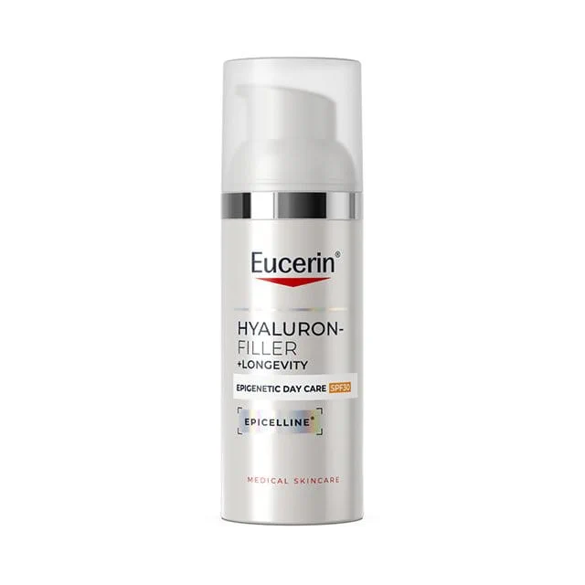 Eucerin Hyaluron-Filler plus Longevity Epigenetic Day Care SPF 30 është krem ditor anti-age me mbrojtje diellore.