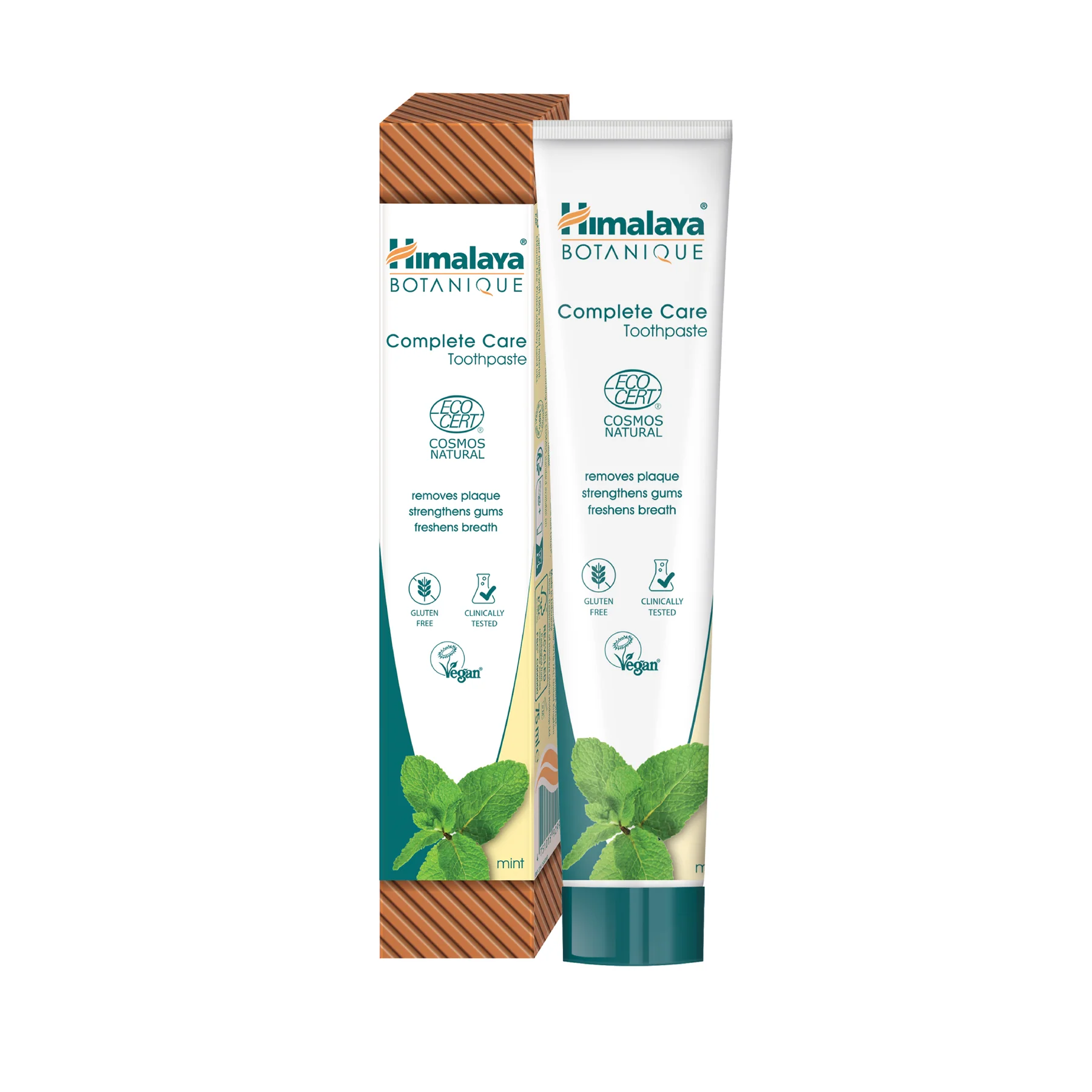 Himalaya Botanique Complete Care Mint, pastë dhëmbësh bimore me Neem, shegë, Triphala dhe mint, pa fluor dhe SLS.