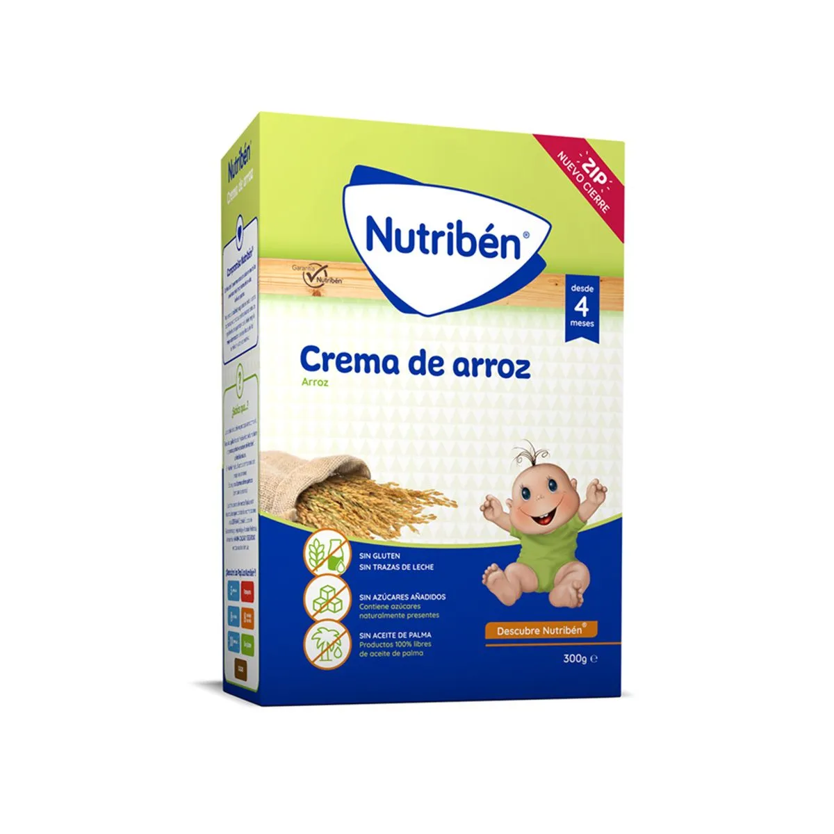 Paketimi Nutribén Krem Orizi, papilla pa gluten për foshnja nga katër muaj.