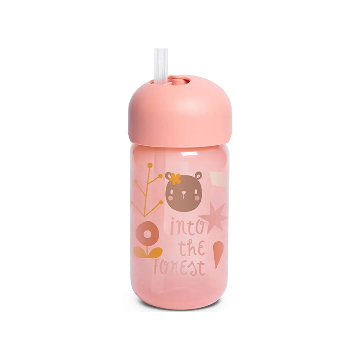 Suavinex Straw Training Bottle me pipëz silikoni dhe kapak rrotullues