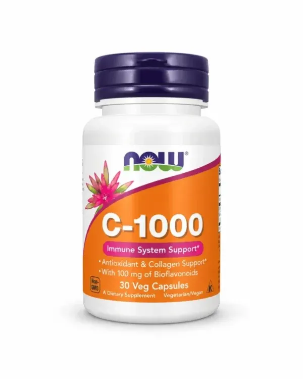 NOW Vitamin C-1000 në kapsula vegjetariane me bioflavonoide dhe rutinë
